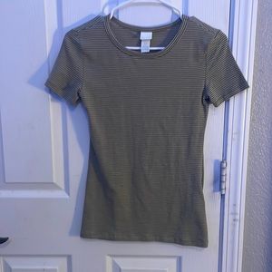 Army Green Striped Shirt